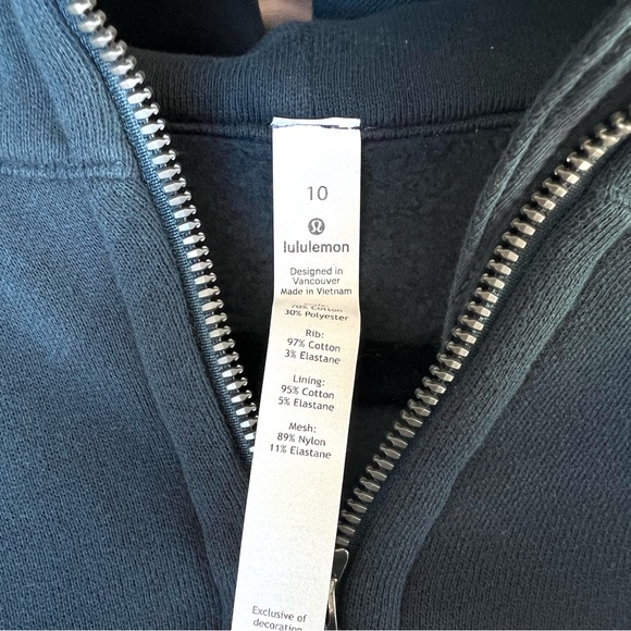 Lululemon teal blue scuba zip hoodie 10